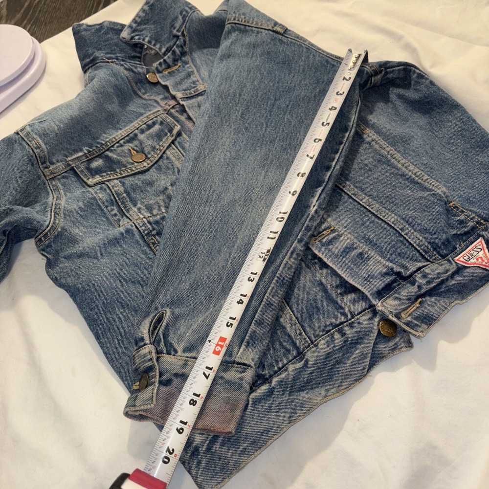 Vintage Guess Denim Jean Jacket Georges Marciano Design USA Size L 80's Seephoto - Picture 10 of 11
